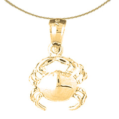 14K or 18K Gold Crab Pendant