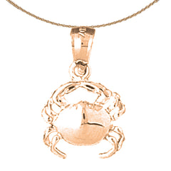 14K or 18K Gold Crab Pendant