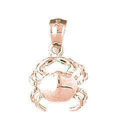 14K or 18K Gold Crab Pendant