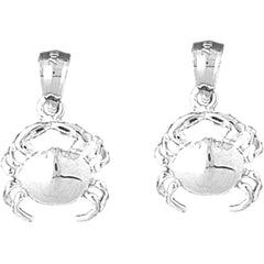 Sterling Silver 20mm Crab Earrings