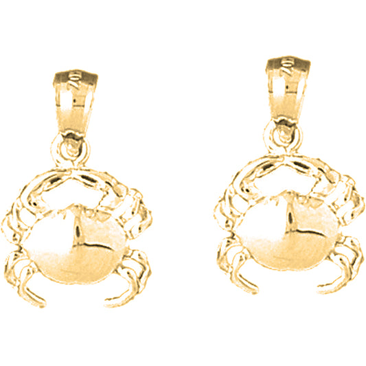 Yellow Gold-plated Silver 20mm Crab Earrings