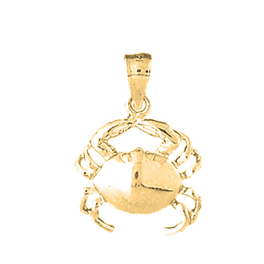 14K or 18K Gold Crab Pendant