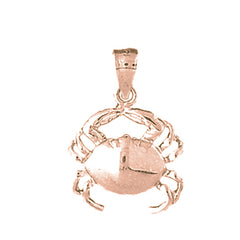 14K or 18K Gold Crab Pendant