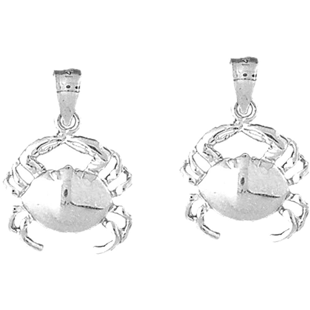 Sterling Silver 24mm Crab Earrings