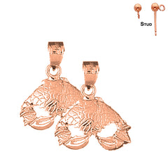 Pendientes Cangrejo de Oro de 14K o 18K de 32mm