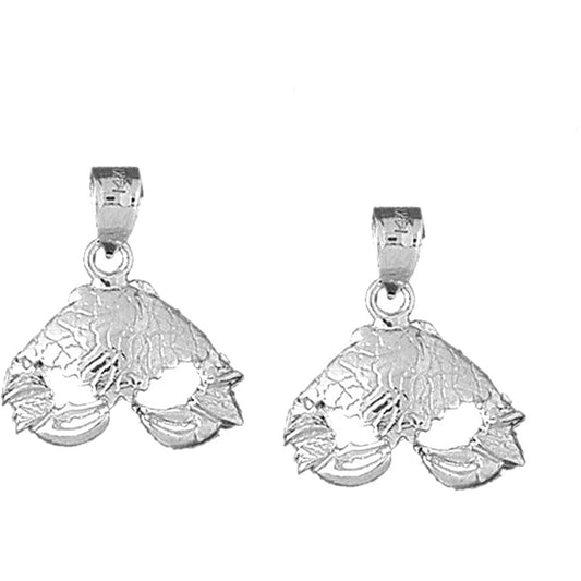 Sterling Silver 32mm Crab Earrings