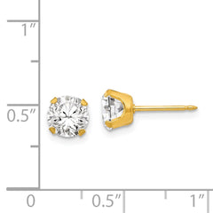 Inverness 24K Gold-plated 7mm CZ Earrings
