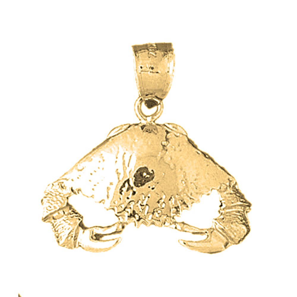 14K or 18K Gold Crab Pendant