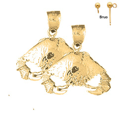 14K or 18K Gold Crab Earrings