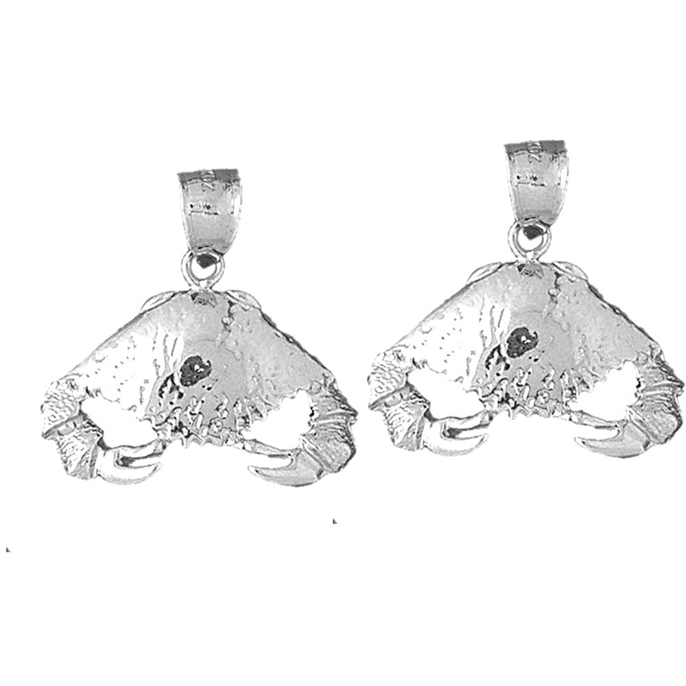 Sterling Silver 21mm Crab Earrings