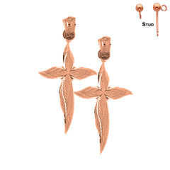 14K or 18K Gold Passion Cross Earrings