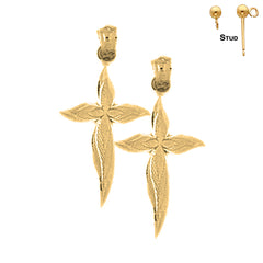 Aretes Cruz Pasión en Oro de 14K o 18K