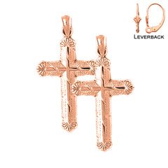 14K or 18K Gold Latin Cross Earrings