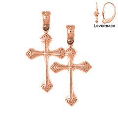 14K or 18K Gold Passion Cross Earrings