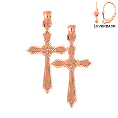 14K or 18K Gold Passion Cross Earrings