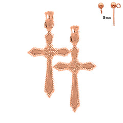 14K or 18K Gold Passion Cross Earrings