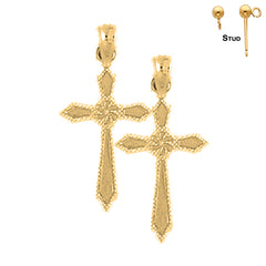 14K or 18K Gold Passion Cross Earrings