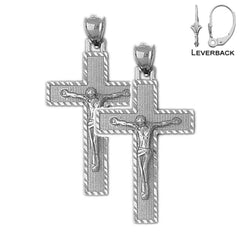 14K or 18K Gold Latin Crucifix Earrings