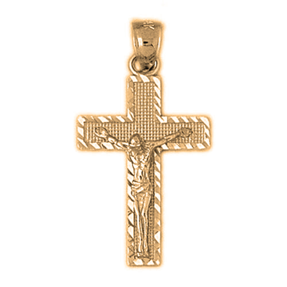 14K or 18K Gold Latin Crucifix Pendant