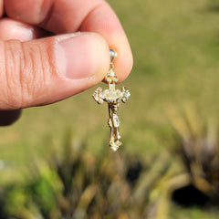 14K or 18K Gold INRI Crucifix Pendant