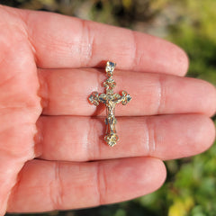 14K or 18K Gold INRI Crucifix Pendant