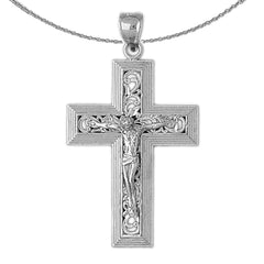 10K, 14K or 18K Gold Vine Crucifix Pendant