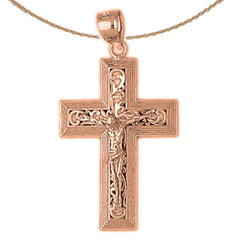 10K, 14K or 18K Gold Vine Crucifix Pendant