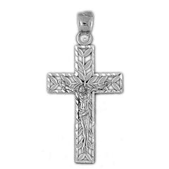 14K or 18K Gold Vine Crucifix Pendant