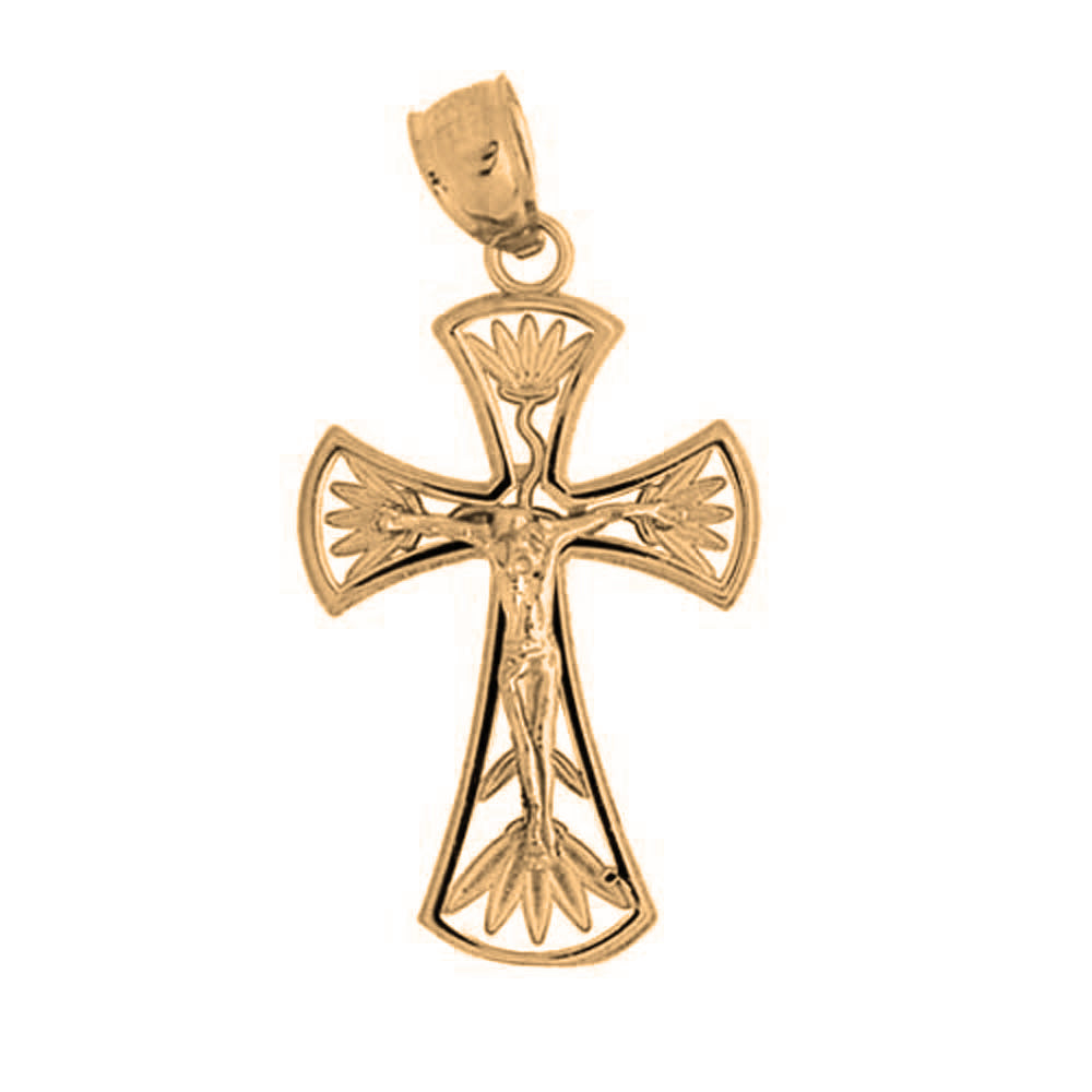 14K or 18K Gold Latin Crucifix Pendant