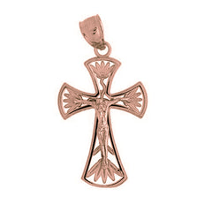 14K or 18K Gold Latin Crucifix Pendant