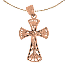 14K or 18K Gold Latin Crucifix Pendant