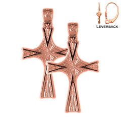 14K oder 18K Gold Kreuz Ohrringe