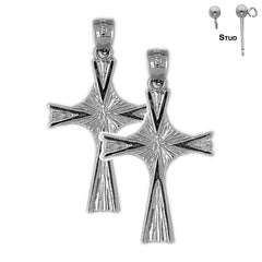 14K or 18K Gold Cross Earrings