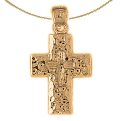 14K oder 18K Gold Kreuz Anhänger