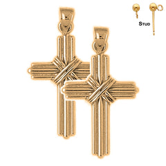 14K oder 18K Gold Ohrringe mit Kreuz