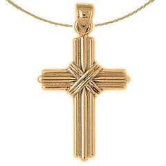 10K, 14K or 18K Gold Roped Cross Pendant