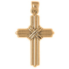 10K, 14K or 18K Gold Roped Cross Pendant