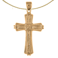 10K, 14K or 18K Gold Roped Cross Pendant