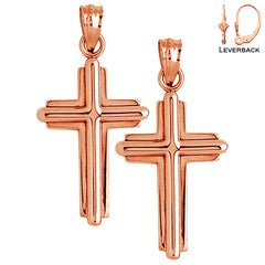 Aretes de Cruz Latina en Oro de 14K o 18K