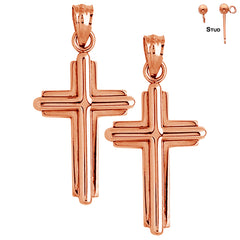 Aretes de Cruz Latina en Oro de 14K o 18K