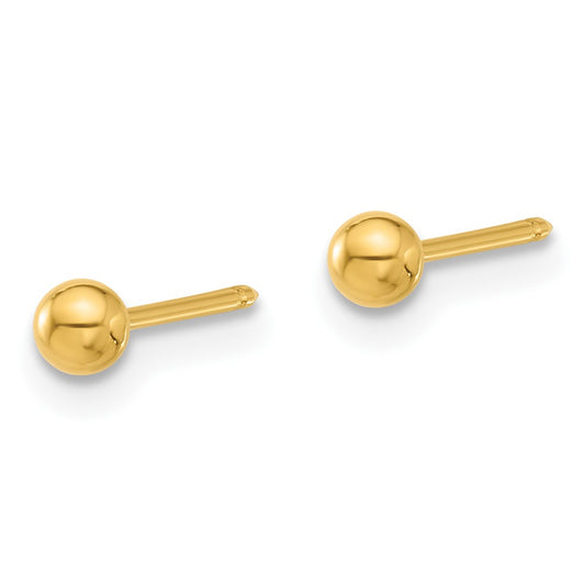Inverness 24K Gold-plated Stainless Steel 3mm Ball Post Earrings