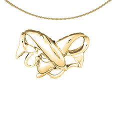 10K, 14K or 18K Gold Dolphins Pendant