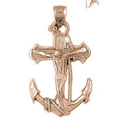 10K, 14K or 18K Gold Mariners Cross/Crucifix Pendant