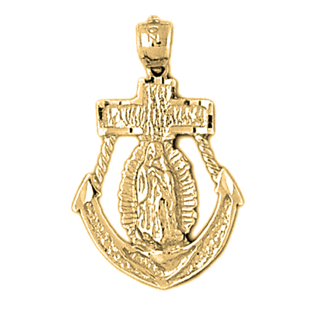 10K, 14K or 18K Gold Mariners Cross/Crucifix Pendant