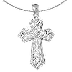 10K, 14K or 18K Gold Cross Weaved Passion Cross Pendant