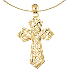 10K, 14K or 18K Gold Cross Weaved Passion Cross Pendant