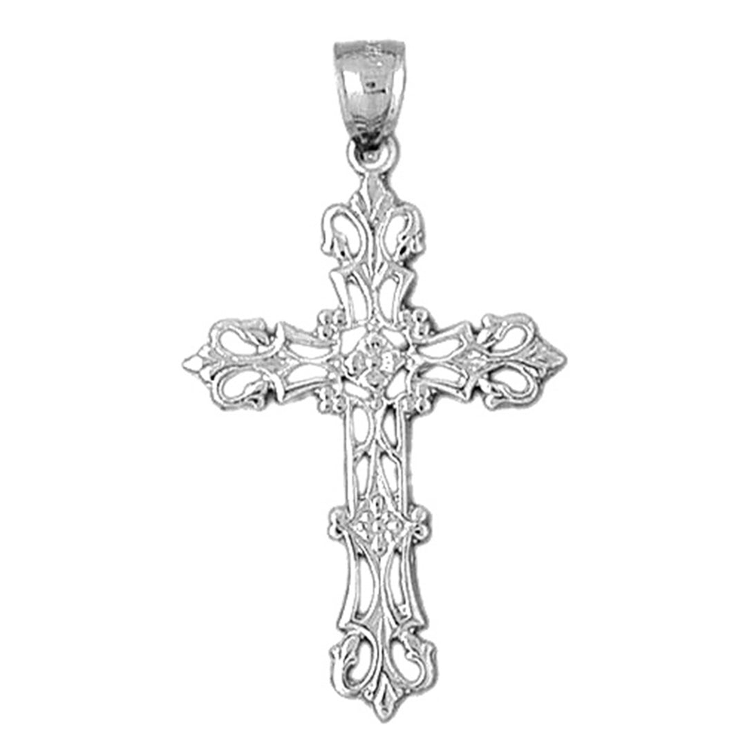 10K, 14K or 18K Gold Budded Cross Pendant