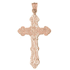 10K, 14K or 18K Gold Roped Cross Pendant