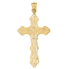 10K, 14K or 18K Gold Roped Cross Pendant