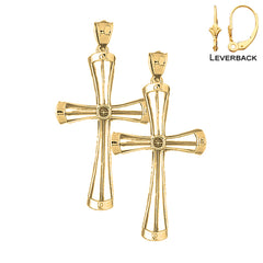 14K or 18K Gold Latin Cross Earrings